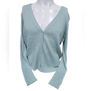 NWT A New Day Mint Green‎ Ribbed Women's Cardigan Sweater Size XXL